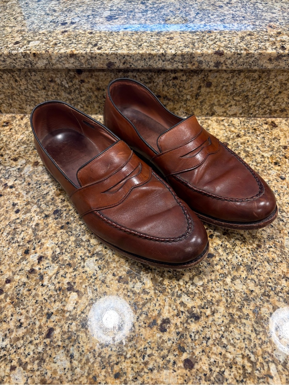 Allen Edmunds Randolph Men’s Brown Leather Loafers 14 D